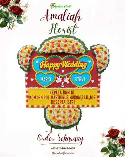 Karangan Papan Bunga Pernikahan di Tamangapa